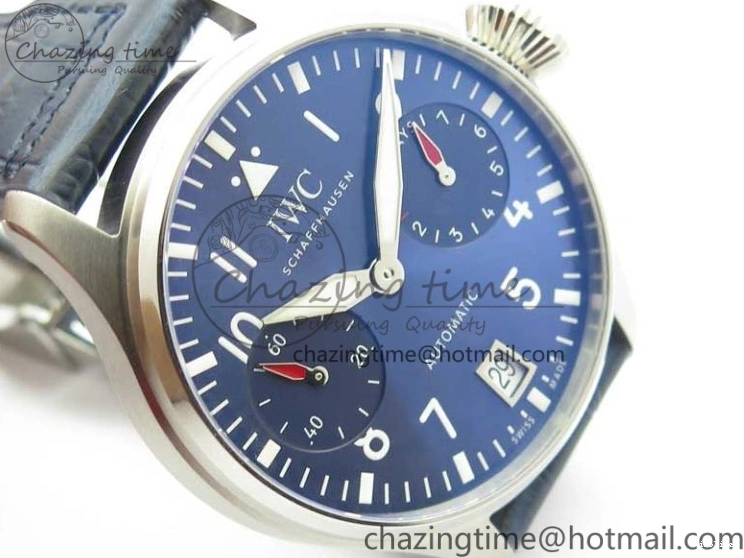 MIROTIME 0124 Supportive Big Pilot IW501008 “Boutique London” SS ZF Best Edition Blue Dial on Blue Leather Strap A 7106